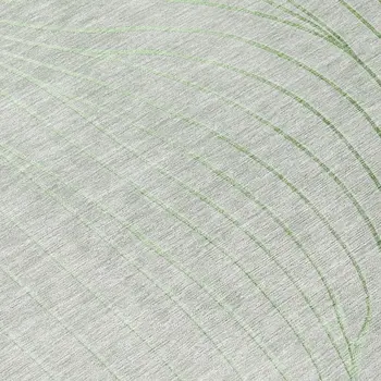 8' Artichoke Green And Silver Round Abstract Washable Indoor Outdoor Area Rug