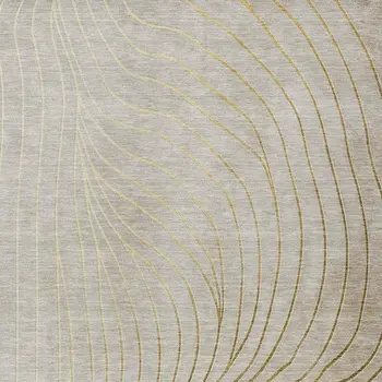 3' X 5' Beige And Silver Abstract Washable Indoor Outdoor Area Rug