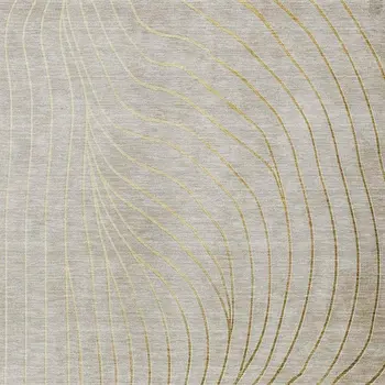 8' X 10' Beige And Silver Abstract Washable Indoor Outdoor Area Rug