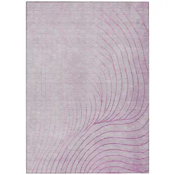 3' X 5' Blush And Silver Abstract Washable Indoor Outdoor Area Rug