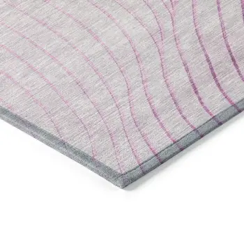 3' X 5' Blush And Silver Abstract Washable Indoor Outdoor Area Rug