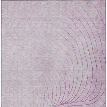 9' X 12' Blush And Silver Abstract Washable Indoor Outdoor Area Rug