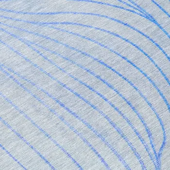 8' Blue And Silver Round Abstract Washable Indoor Outdoor Area Rug