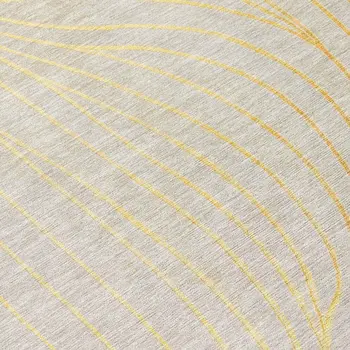 8' Gold And Silver Round Abstract Washable Indoor Outdoor Area Rug