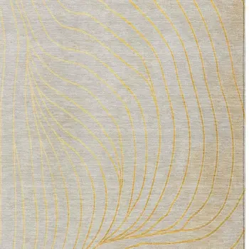 9' X 12' Gold And Silver Abstract Washable Indoor Outdoor Area Rug