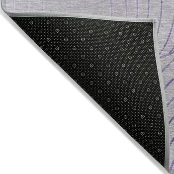 3' X 5' Lavender And Silver Abstract Washable Indoor Outdoor Area Rug