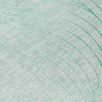 8' Mint Green And Silver Round Abstract Washable Indoor Outdoor Area Rug