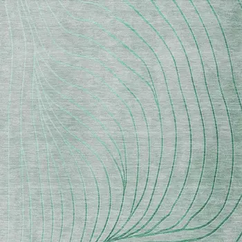 9' X 12' Mint Green And Silver Abstract Washable Indoor Outdoor Area Rug