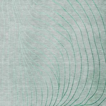 10' X 14' Mint Green And Silver Abstract Washable Indoor Outdoor Area Rug