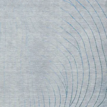 3' X 5' Sky Blue And Silver Abstract Washable Indoor Outdoor Area Rug