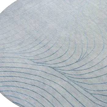 8' Sky Blue And Silver Round Abstract Washable Indoor Outdoor Area Rug