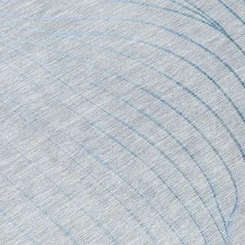 8' Sky Blue And Silver Round Abstract Washable Indoor Outdoor Area Rug