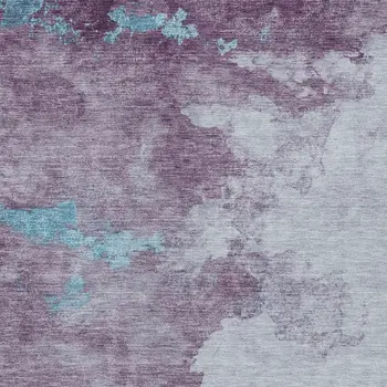 8' X 10' Lavender And Teal Blue Abstract Washable Indoor Outdoor Area Rug
