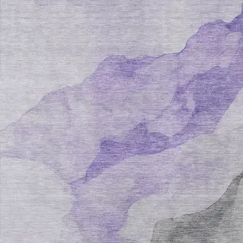 5' X 8' Lavender And Gray Abstract Washable Indoor Outdoor Area Rug