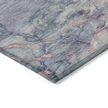 3' X 5' Blush And Gray Abstract Washable Indoor Outdoor Area Rug