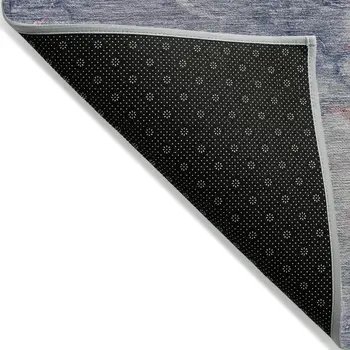 8' X 10' Blush And Gray Abstract Washable Indoor Outdoor Area Rug