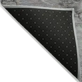 8' X 10' Green And Gray Abstract Washable Indoor Outdoor Area Rug