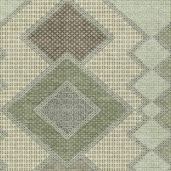 5' X 8' Green Gray And Taupe Geometric Washable Indoor Outdoor Area Rug