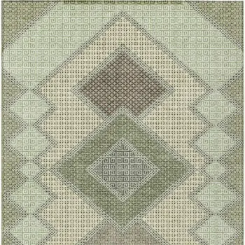 8' X 10' Green Gray And Taupe Geometric Washable Indoor Outdoor Area Rug