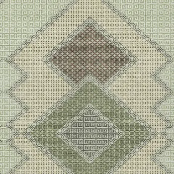 8' X 10' Green Gray And Taupe Geometric Washable Indoor Outdoor Area Rug