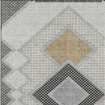 3' X 5' Gray Gold And Charcoal Geometric Washable Indoor Outdoor Area Rug