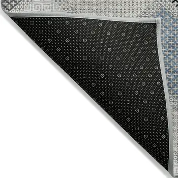 9' X 12' Gray Gold And Charcoal Geometric Washable Indoor Outdoor Area Rug