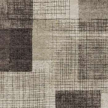 8' X 10' Brown And Taupe Geometric Washable Indoor Outdoor Area Rug