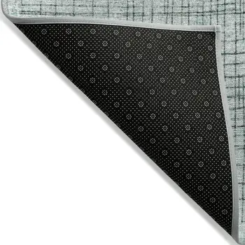 10' X 14' Teal Blue And Gray Geometric Washable Indoor Outdoor Area Rug