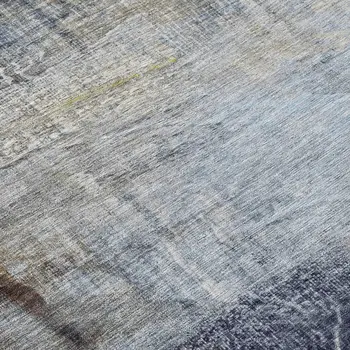 8' Sky Blue And Gray Round Abstract Washable Indoor Outdoor Area Rug