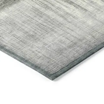 3' X 5' Fern Green And Gray Abstract Washable Indoor Outdoor Area Rug