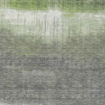 8' X 10' Fern Green And Gray Abstract Washable Indoor Outdoor Area Rug