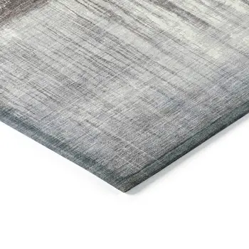 5' X 8' Rust And Ivory Abstract Washable Indoor Outdoor Area Rug