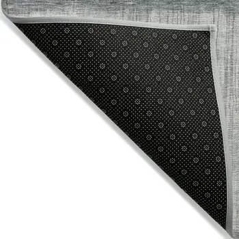 5' X 8' Teal Blue And Gray Abstract Washable Indoor Outdoor Area Rug