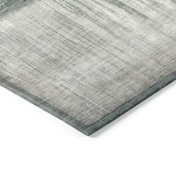 5' X 8' Teal Blue And Gray Abstract Washable Indoor Outdoor Area Rug