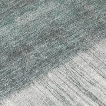 8' Teal Blue And Gray Round Abstract Washable Indoor Outdoor Area Rug
