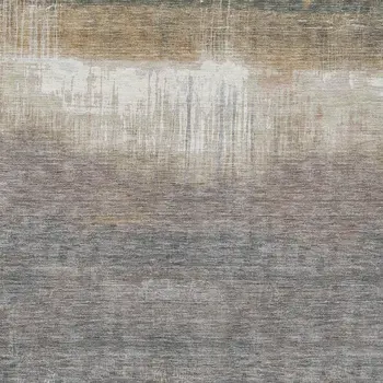 3' X 5' Taupe And Gray Abstract Washable Indoor Outdoor Area Rug