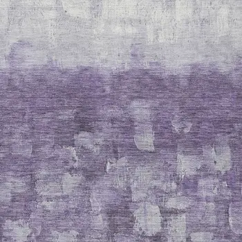 5' X 8' Purple And Silver Abstract Washable Indoor Outdoor Area Rug