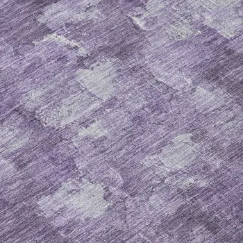9' X 12' Purple And Silver Abstract Washable Indoor Outdoor Area Rug