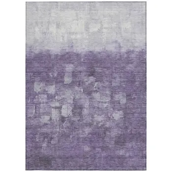 10' X 14' Purple And Silver Abstract Washable Indoor Outdoor Area Rug