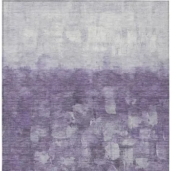 10' X 14' Purple And Silver Abstract Washable Indoor Outdoor Area Rug