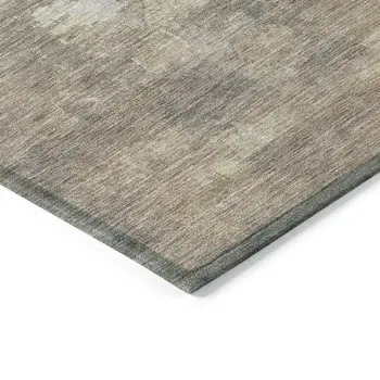 5' X 8' Taupe And Silver Abstract Washable Indoor Outdoor Area Rug