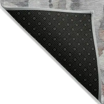 5' X 8' Copper And Gray Abstract Washable Indoor Outdoor Area Rug