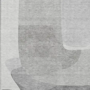 5' X 8' Linen And Gray Abstract Washable Indoor Outdoor Area Rug