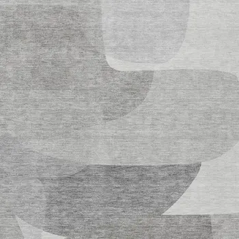 8' X 10' Linen And Gray Abstract Washable Indoor Outdoor Area Rug
