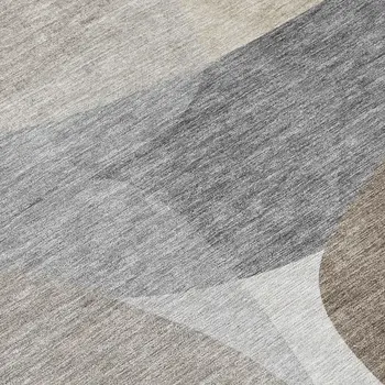 5' X 8' Taupe And Gray Abstract Washable Indoor Outdoor Area Rug
