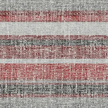 8' X 10' Burgundy And Silver Striped Washable Indoor Outdoor Area Rug