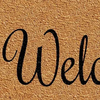 17" X 29" Natural And Black Pineapple Welcome Outdoor Coir Door Mat