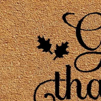 17" X 29" Black And Natural Coir Give Thanks Outdoor Door Mat