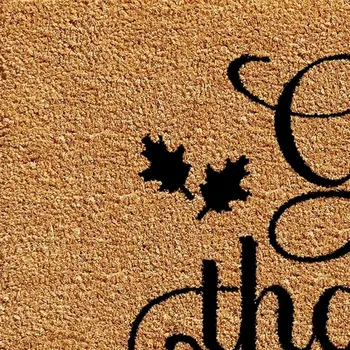 17" X 29" Black And Natural Coir Give Thanks Outdoor Door Mat