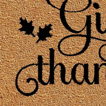17" X 29" Black And Natural Coir Give Thanks Outdoor Door Mat